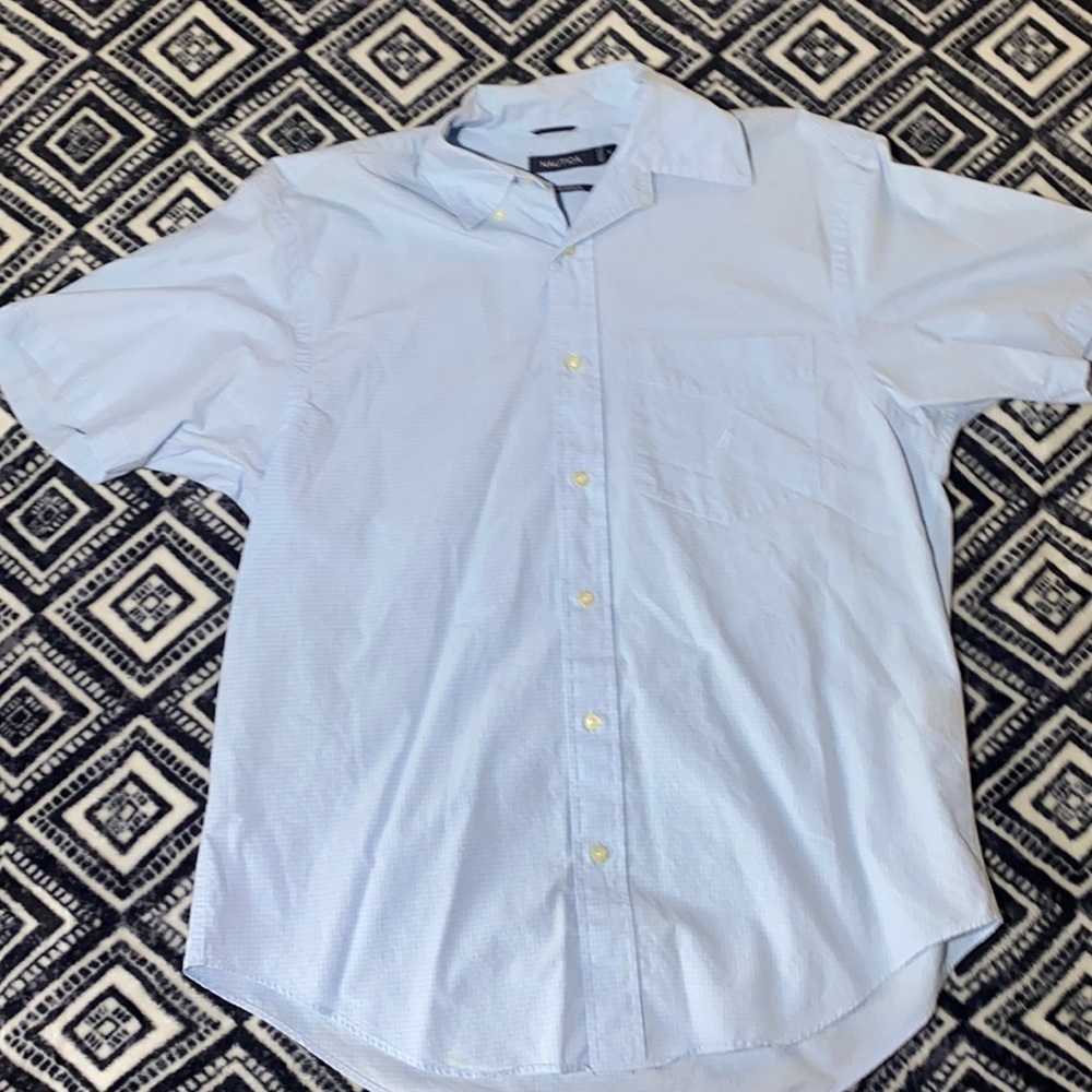 Nautical button up sanded poplin